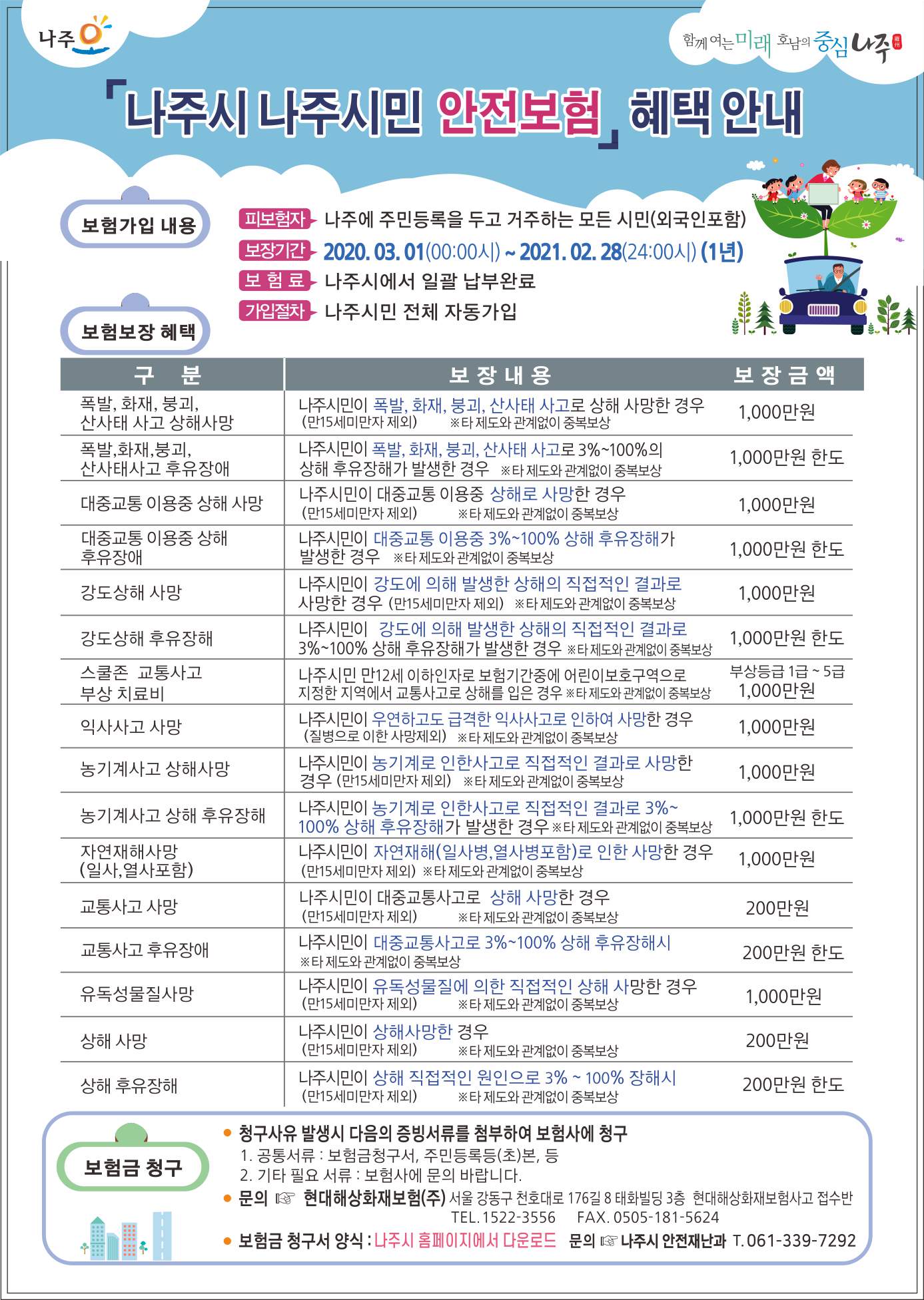 시민안전보험 홍보 페이지